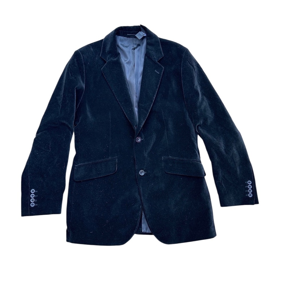 DKNY Men's Black Velvet Sport Coat - Two-Button Blazer